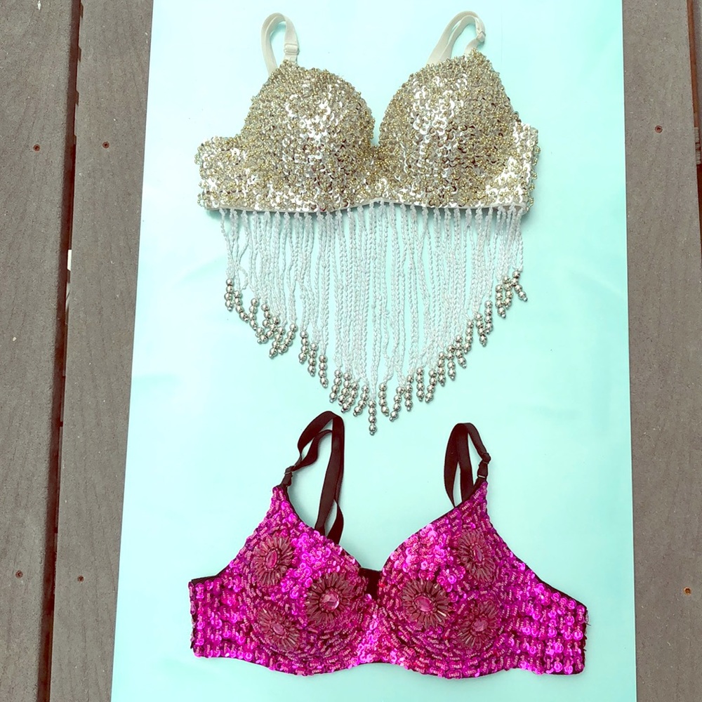 Sequined costume bras